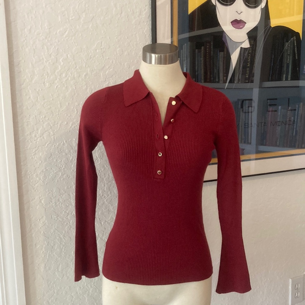 Women's Red Ribbed Top and Taylor